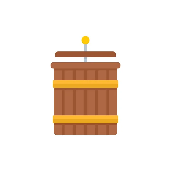 Wood crush grapes icon flat isolated vector — Vector de stock