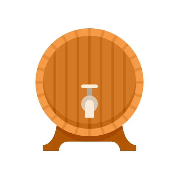 Wood wine tap barrel icon flat isolated vector — Vetor de Stock