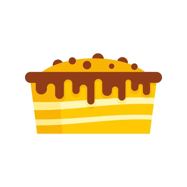 Sweet chocolate cake icon flat isolated vector — ストックベクタ