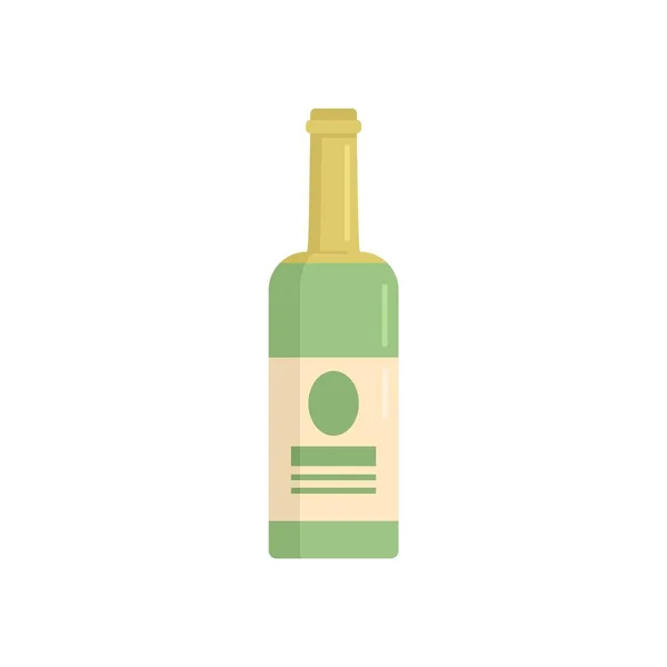 White wine bottle icon flat isolated vector — Stok Vektör