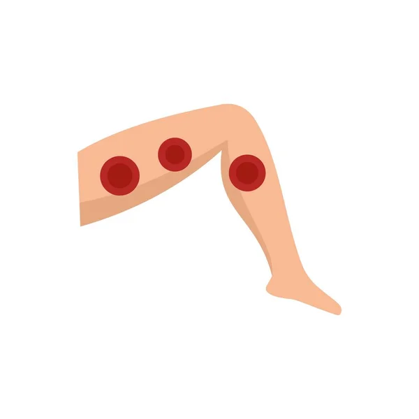 Leg foot laser hair removal icon flat isolated vector — 스톡 벡터