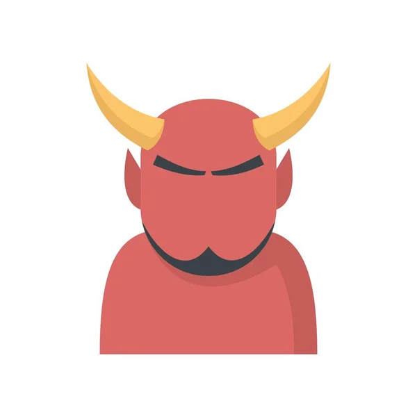 Devil man icon flat isolated vector —  Vetores de Stock