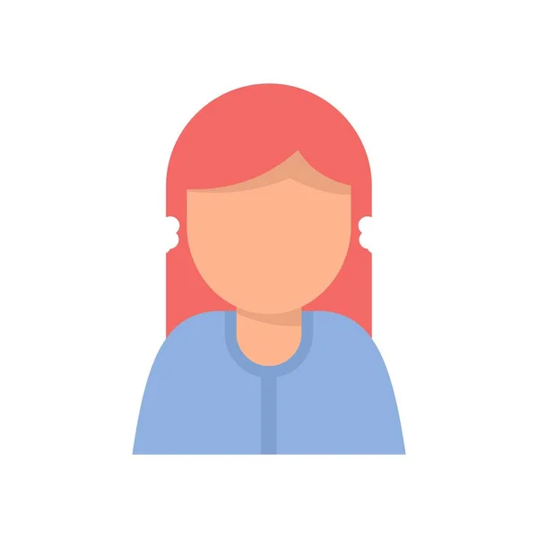Depressed girl icon flat isolated vector — Stock Vector
