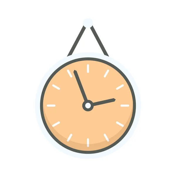 Office manager wall clock icon flat isolated vector — Wektor stockowy