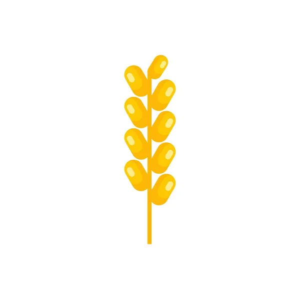 Wheat plant icon flat isolated vector — Stock Vector