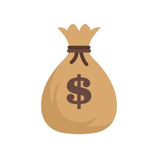 Casino money bag icon flat isolated vector — Stok Vektör