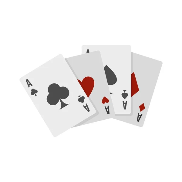 Fortune play cards icon flat isolated vector — Archivo Imágenes Vectoriales