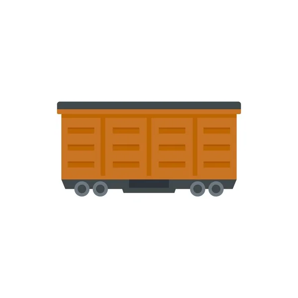 Train cargo wagon icon flat isolated vector — Stok Vektör