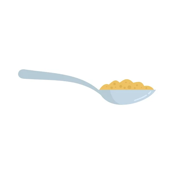 Cereal flakes spoon icon flat isolated vector — Stockvector
