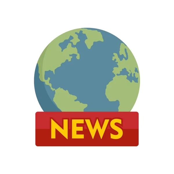 Tv global icono de noticias plana vector aislado — Vector de stock