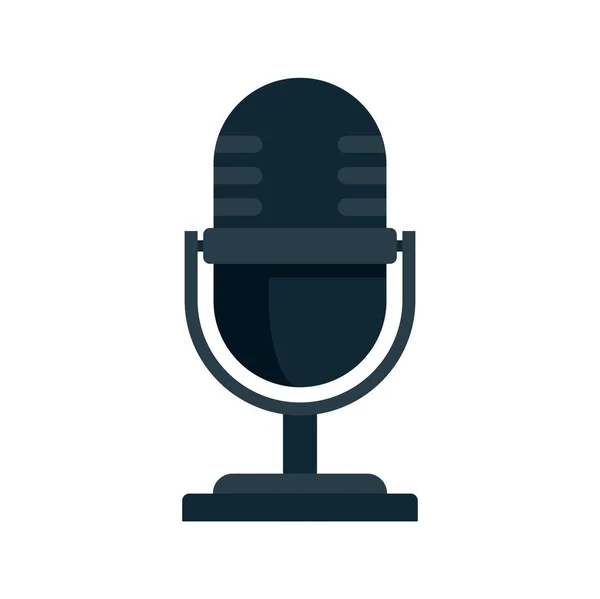 Tv studio microphone icon flat isolated vector — Image vectorielle