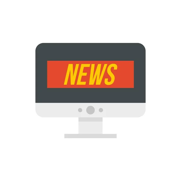 Tv online news icon flat isolated vector — Wektor stockowy