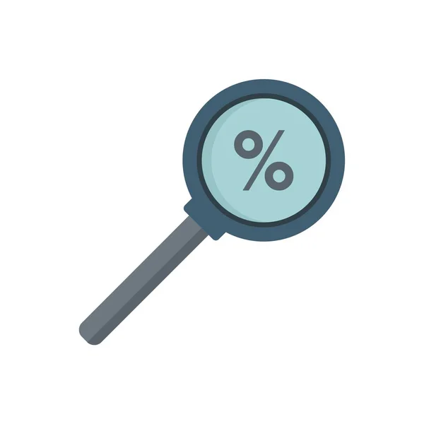 Tax percent magnifier icon flat isolated vector — стоковый вектор
