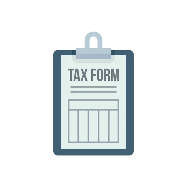 Tax form clipboard icon flat isolated vector — стоковый вектор