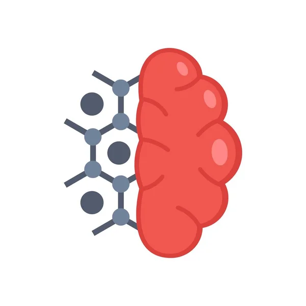 Brain nanotechnology icon flat isolated vector — Vettoriale Stock