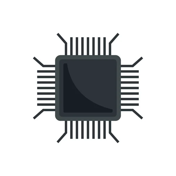 Nanotechnology pc microchip icon flat isolated vector — Image vectorielle