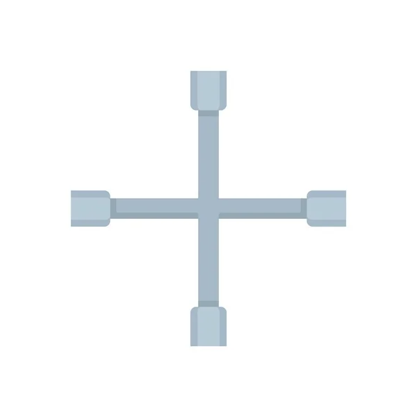 Cross tire key icon flat isolated vector — Stock Vector