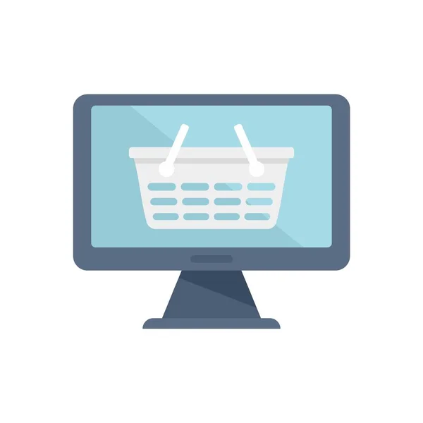 Online shop basket icon flat isolated vector — Vettoriale Stock
