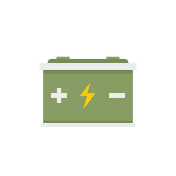 Eco car battery icon flat isolated vector — Stockvektor