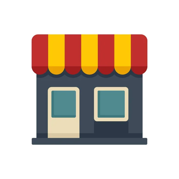 Street shop icon flat isolated vector — стоковый вектор