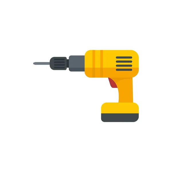 Electric drill icon flat isolated vector — Stock Vector