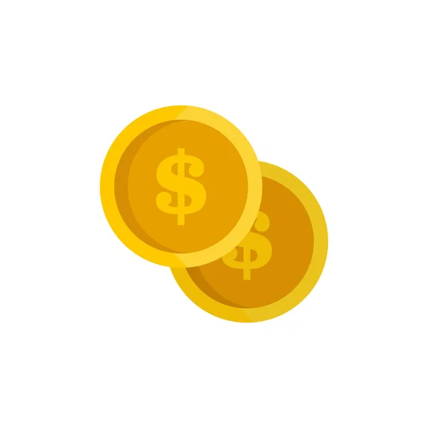 Bank teller dollar coins icon flat isolated vector —  Vetores de Stock