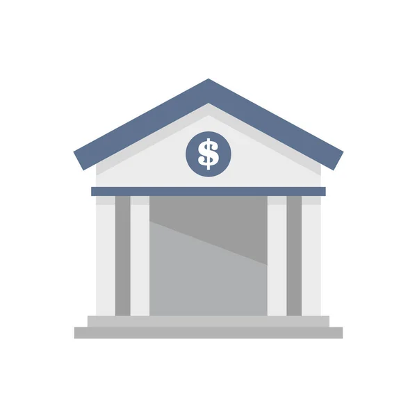 Bank icon flat isolated vector — Vetor de Stock
