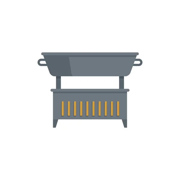 Brasero icono de barbacoa plana aislado vector — Archivo Imágenes Vectoriales