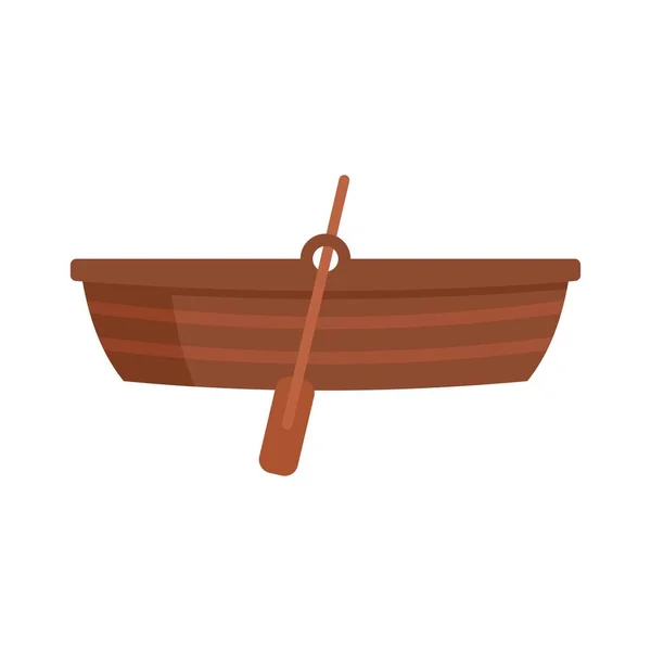 Immigrants wood boat icon flat isolated vector — Stock Vector