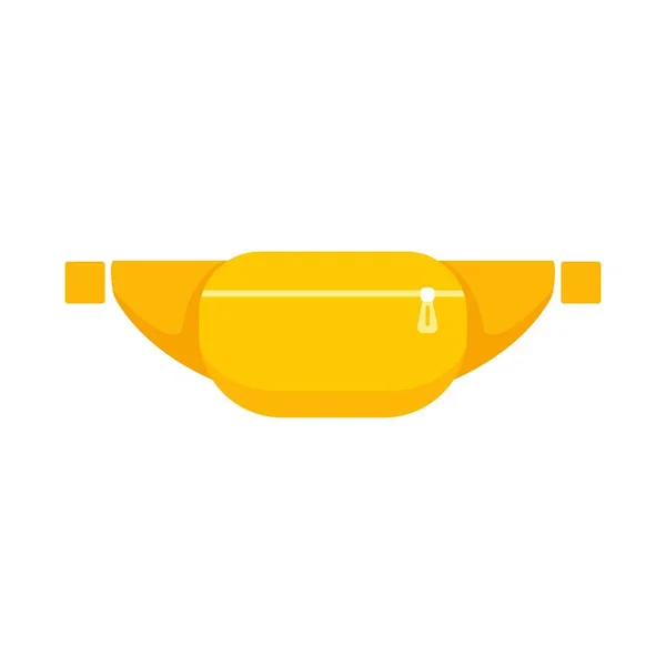 Hipster waist bag icon flat isolated vector — ストックベクタ