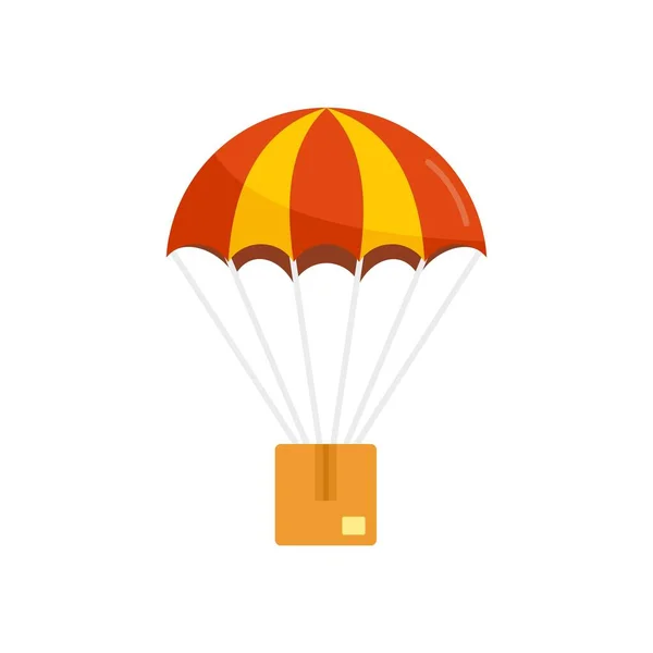 Parachuting parcel icon flat isolated vector — Vetor de Stock