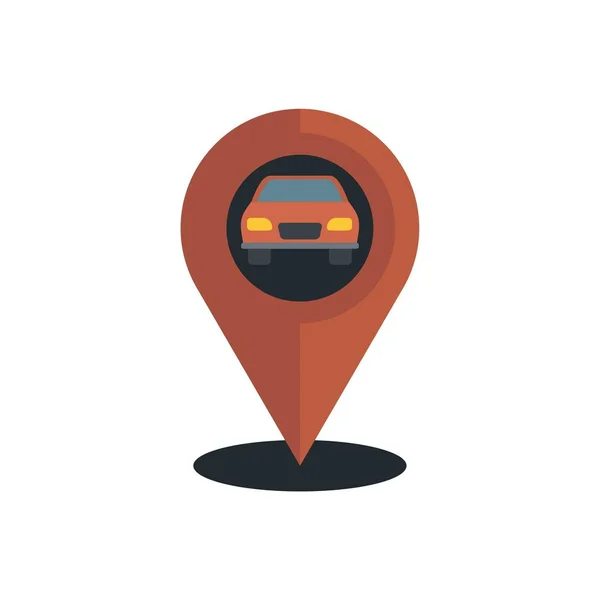 Hitchhiking car location icon flat isolated vector — стоковый вектор