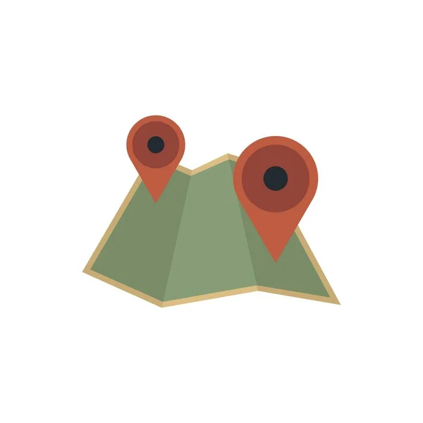 Hitchhiking map icon flat isolated vector — Vettoriale Stock