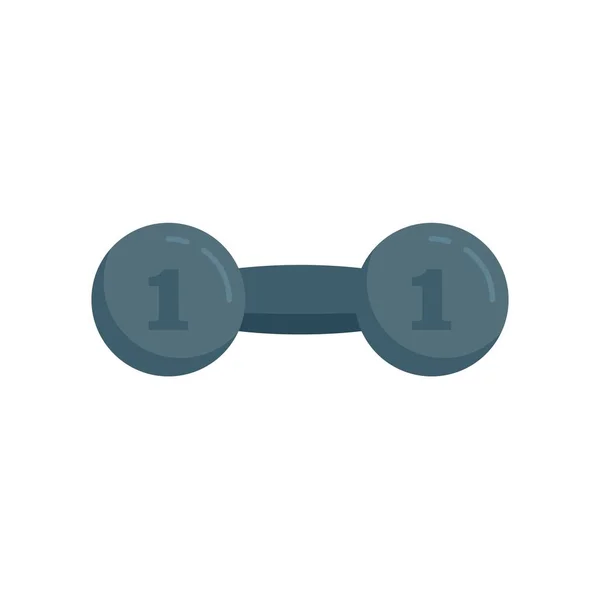 Metal dumbbell icon flat isolated vector — Vetor de Stock