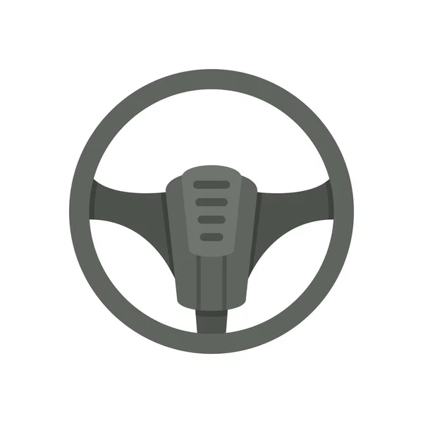 Automobile steering wheel icon flat isolated vector — Stock Vector