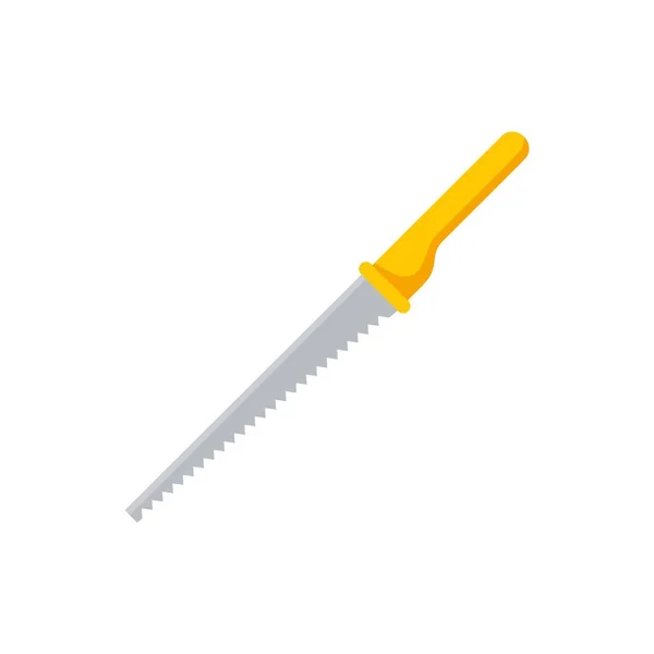 Carpenter hand saw icon flat isolated vector — Image vectorielle