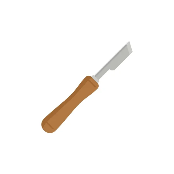 Carpenter wood knife icon flat isolated vector — Stock Vector