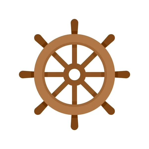 Helm wheel icon in flat style. Navigate steer vector illustration