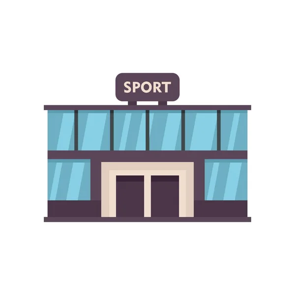 Deporte gimnasio edificio icono plano aislado vector — Vector de stock