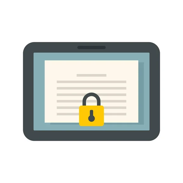 Tablet personal information icon flat isolated vector — Stockový vektor