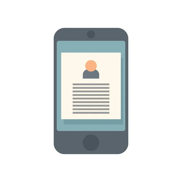 Smartphone personal information icon flat isolated vector — 图库矢量图片