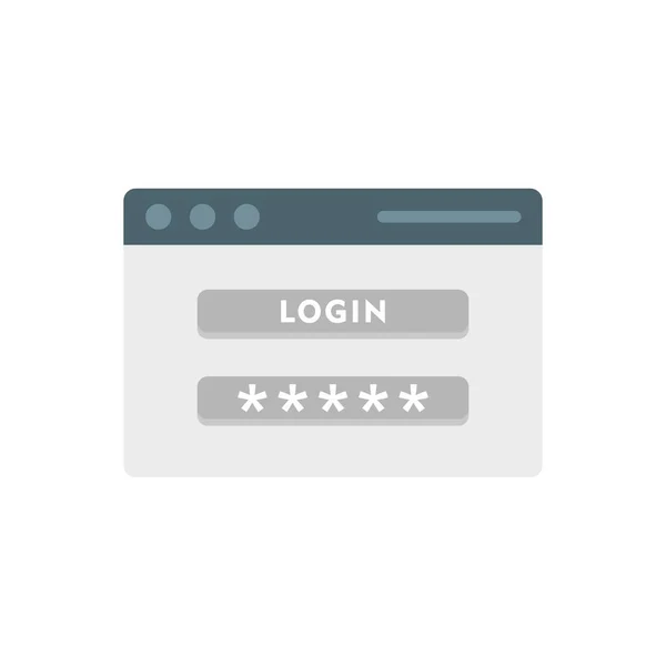 Login page authentication icon flat isolated vector — Stockvektor