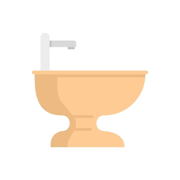 Bathroom bidet icon flat isolated vector —  Vetores de Stock