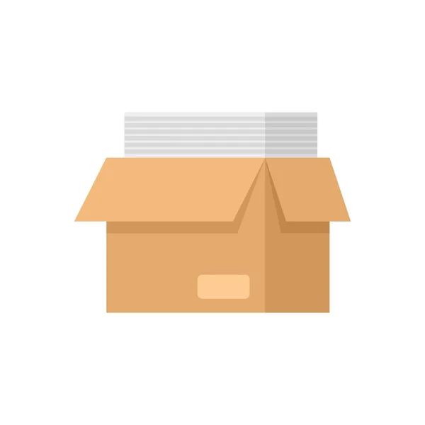 Full documents box icon flat isolated vector — Stockový vektor