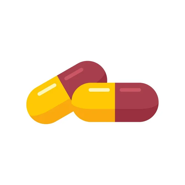 Medical capsule icon flat isolated vector — Stock Vector