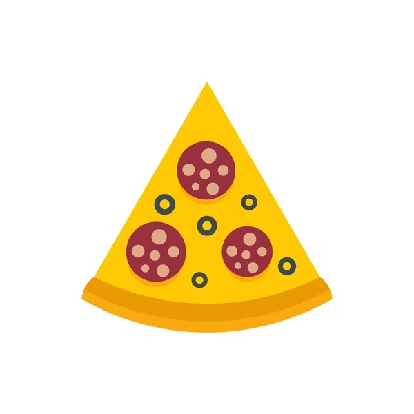 Pizza slice icon flat isolated vector — стоковый вектор