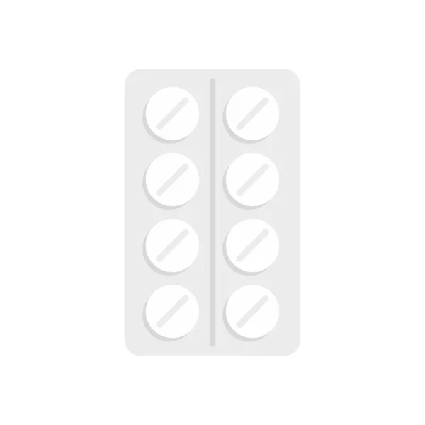 Pill blister icon flat isolated vector —  Vetores de Stock