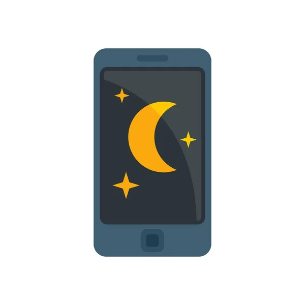 Night phone use icon flat isolated vector — Stok Vektör