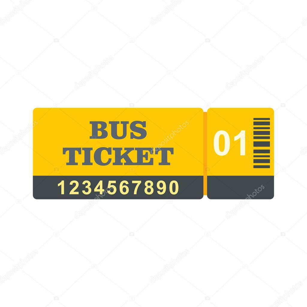 Control bus ticket icon flat isolated vector