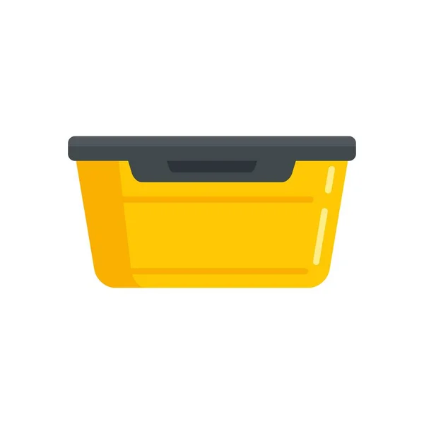 Food plastic box icon flat isolated vector — ストックベクタ